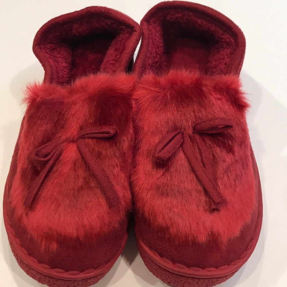Red Fury Slippers